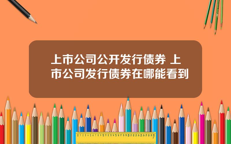 上市公司公开发行债券 上市公司发行债券在哪能看到